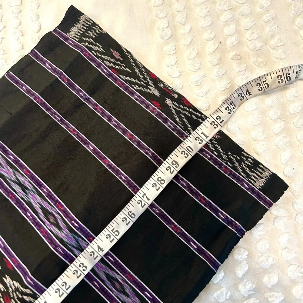 Ten Thousand Villages 100% Silk black and purple woven scarf NWT